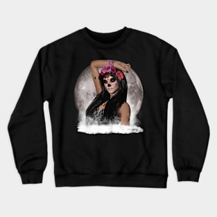 Sugar Skull Vision Purple Eyes Full Moon Crewneck Sweatshirt